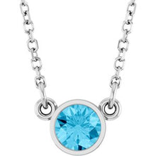Rhodium-Plated Sterling Silver Natural Aquamarine Solitaire 16