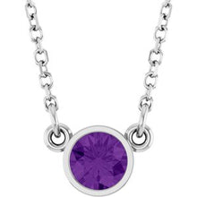 Rhodium-Plated Sterling Silver Natural Amethyst Solitaire 16
