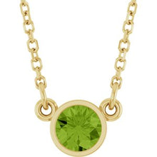 14K Yellow Natural Peridot Solitaire 16
