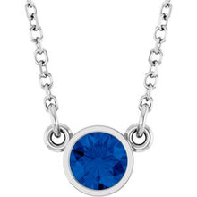 14K White Lab-Grown Blue Sapphire Solitaire 16