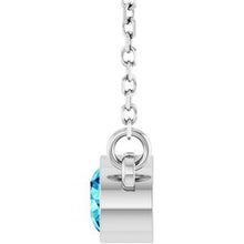 Rhodium-Plated Sterling Silver Imitation Blue Zircon Solitaire 16