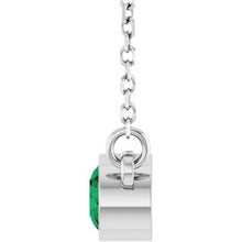 Rhodium-Plated Sterling Silver Lab-Grown Emerald Solitaire 16