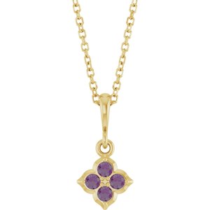 14K Yellow Lab-Grown Alexandrite 16-18" Necklace 88717:106:P