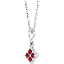 14K White Lab-Grown Ruby 16-18
