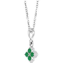 14K White Lab-Grown Emerald 16-18