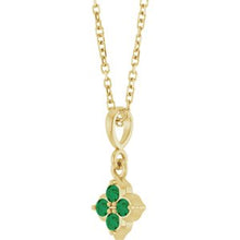 14K Yellow Lab-Grown Emerald 16-18
