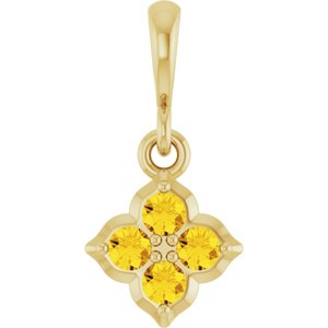 14K Yellow Lab-Grown Yellow Sapphire Pendant 88717:144:P