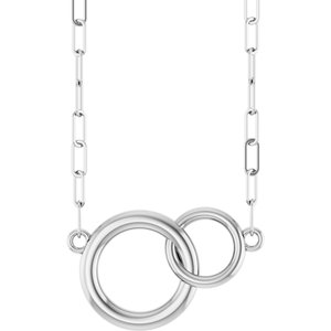 Sterling Silver  Interlocking Circle 18" Necklace 88657:107:P