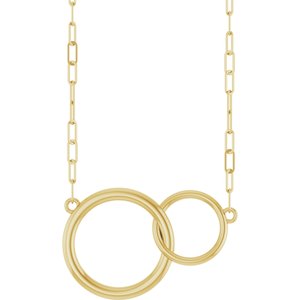 14K Yellow  Interlocking Circle 18" Necklace 88657:103:P