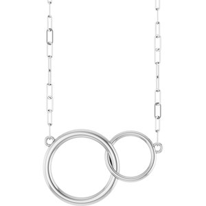 Sterling Silver  Interlocking Circle 18" Necklace 88657:101:P