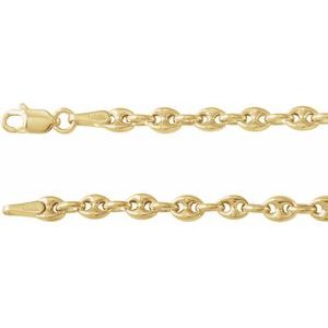 14K Yellow 3.8 mm Hollow Puffed Anchor 18" Chain CH1248:601:P