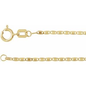 14K Yellow 1.3 mm Mirror 7" Chain CH1249:100:P