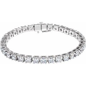 14K White 10 CTW Lab-Grown Diamond Line 7 1/4" Bracelet 653702:LG164:P
