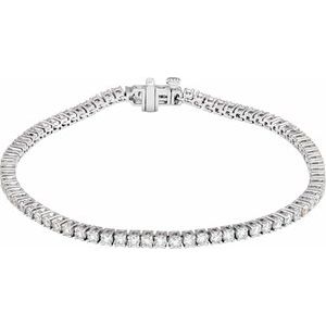 14K White 3 CTW Lab-Grown Diamond Line 7" Bracelet BRC951:LG607:P