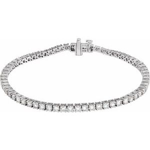 14K White 4 CTW Lab-Grown Diamond Line 7" Bracelet BRC951:LG610:P