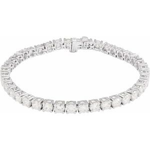 14K White 10 CTW Lab-Grown Diamond Line 7" Bracelet BRC951:LG628:P