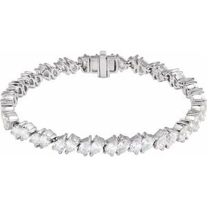 14K White 9 1/2 CTW Lab-Grown Diamond Line 7" Bracelet BRC970:LG601:P
