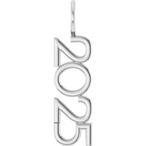 Sterling Silver 2025 Year Charm/Pendant 87773:146:P