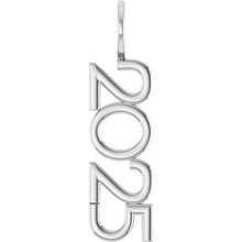 Sterling Silver 2025 Year Charm/Pendant 87773:146:P