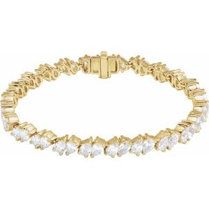14K Yellow 9 1/2 CTW Lab-Grown Diamond Line 7" Bracelet BRC970:LG600:P