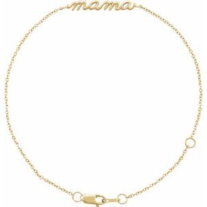 14K Yellow Mama 6 1/2-7 1/2" Bracelet BRC875:100:P