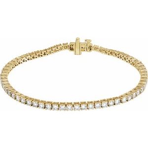 14K Yellow 4 CTW Lab-Grown Diamond Line 7" Bracelet BRC951:LG609:P