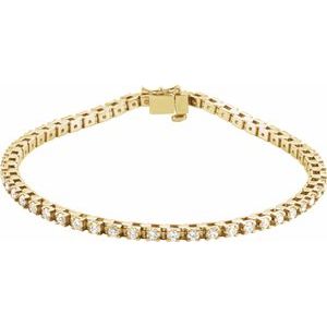 14K Yellow 2 1/8 CTW Natural Diamond Line 7" Bracelet  60871:209512:P