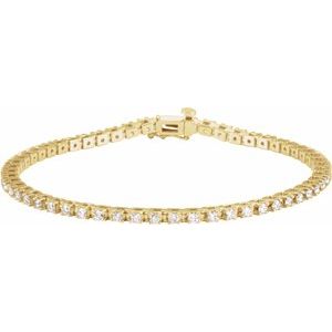 14K Yellow 2 1/4 CTW Lab-Grown Diamond Line 7 1/4" Bracelet 67397:LG600:P