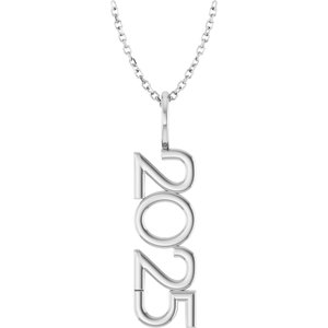 Sterling Silver 2025 Year 16-18" Necklace 87773:186:P