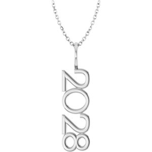 Sterling Silver 2028 Year 16-18" Necklace 87773:181:P