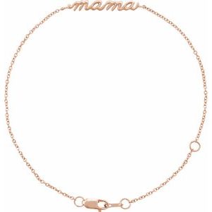 14K Rose Mama 6 1/2-7 1/2" Bracelet BRC875:103:P