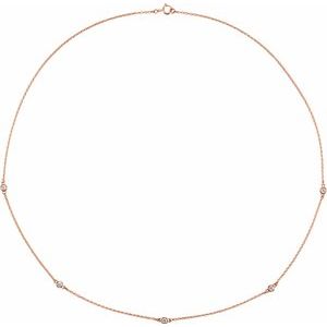 14K Rose 1/4 CTW Natural Diamond 5-Station 18" Necklace