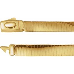 14K Yellow or White 6 mm Reversible Omega 7" Chain  CH747:100308:P