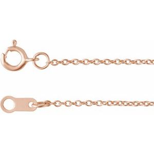 10K Rose 1 mm Cable 20" Chain CH1252:142:P