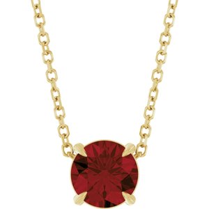 14K Yellow 6 mm Natural Mozambique Garnet 16-18" Necklace 88436:479:P