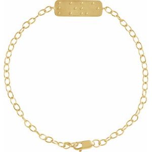 14K Yellow Reversible Love Braille 7" Bracelet BRC969:100:P