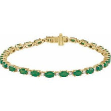 14K Yellow Lab-Grown Emerald & 5/8 CTW Lab-Grown Diamond Line 7