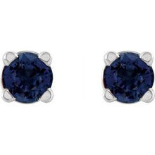 14K White 2.5 mm Natural Blue Sapphire Stud Earrings 1874:70016:P