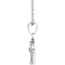 14K White .025 CTW Natural Diamond Engravable Floral 18