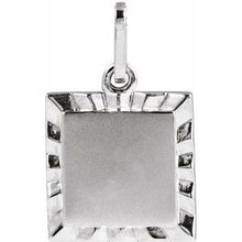 14K White Engravable Square Pendant 88724:102:P