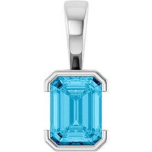 14K White Lab-Grown Aqua Sapphire Pendant 88743:60001:P