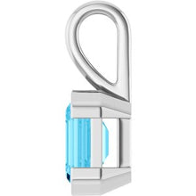 14K White Lab-Grown Aqua Sapphire Pendant 88743:60001:P