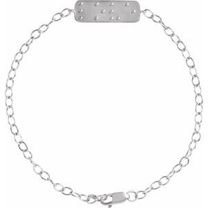 Sterling Silver Reversible Love Braille 7" Bracelet BRC969:101:P