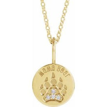 14K Yellow .03 CTW Natural Diamond Mama Bear 18
