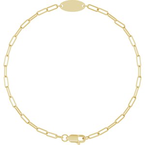 14K Yellow Engravable Oval 7" Bracelet BRC973:101:P