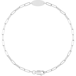 Sterling Silver Engravable Oval 7" Bracelet BRC973:102:P