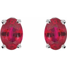 Platinum Lab-Grown Ruby Earrings 1870:268:P