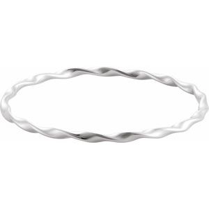Sterling Silver Twisted Bangle 7 1/2" Bracelet BRC986:101:P