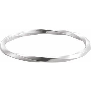 Sterling Silver Twisted 7 1/2" Bangle Bracelet BRC990:1001:P