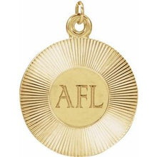 14K Yellow Engravable Round Pendant 88607:105:P